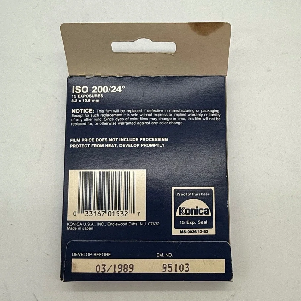 Konica‎ SR V Disc Color Print Film 15 Exposures ISO 200 24